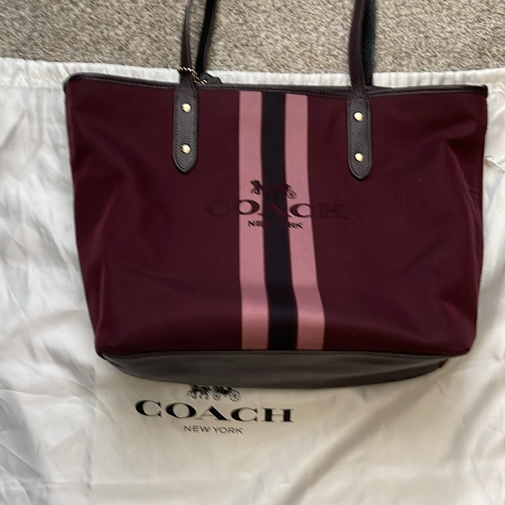 Burgundy Coach Tote